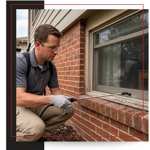 spraying windows to keep out spiders