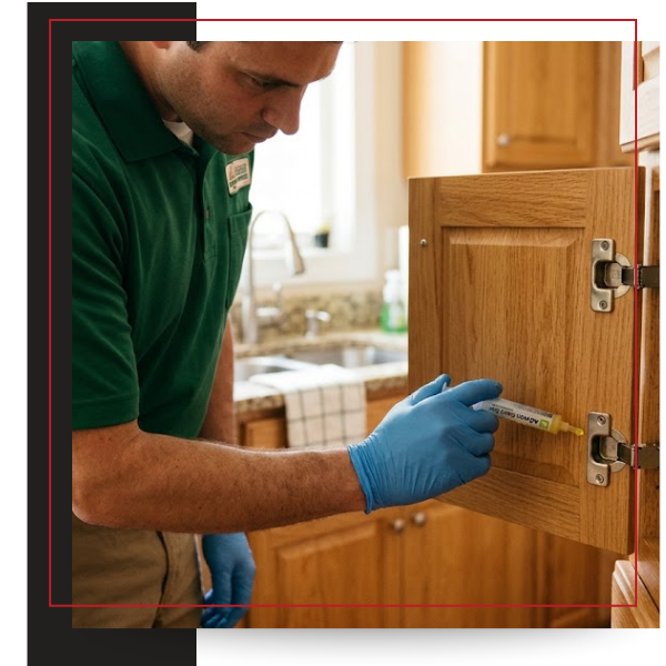 baiting inside of cabinets