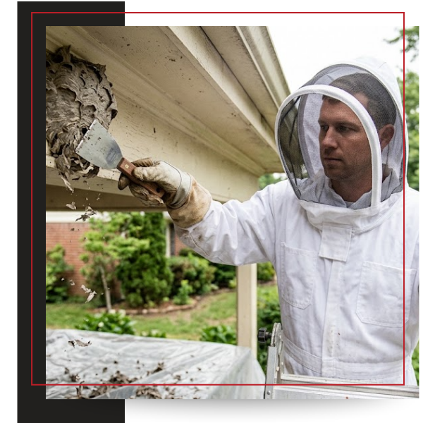 technician removing old nest